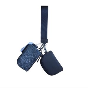 NEW Lululemon Women's Dual Pouch Wristlet - Dark Silver/Graphite Grey/Silver